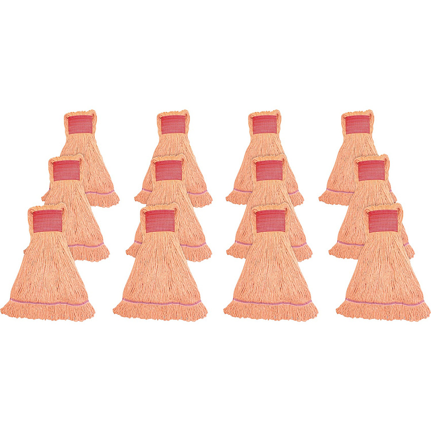 Genuine Joe Synthetic Blend Large Mophead Rayon, Cotton - Orange - 12 / Carton (GJOLOR5BCT)