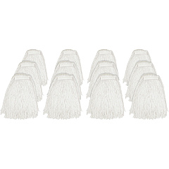Genuine Joe Cut End Mophead #24 - 4-ply, Cut Ends, Narrow Headband, Absorbent, Mildew Resistant - Rayon - Natural - 1.25 lb - 12 / Carton (GJON24RAYCT)