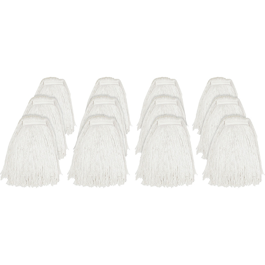 Genuine Joe Cut End Mophead #24 - 4-ply, Cut Ends, Narrow Headband, Absorbent, Mildew Resistant - Rayon - Natural - 1.25 lb - 12 / Carton (GJON24RAYCT)