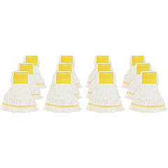 Genuine Joe Wide Band Small Mophead Rayon, Cotton - White - 12 / Carton (GJOSWH5BCT) Genuine Joe Wide Band Small Mophead Rayon, Cotton - White - 12 / Carton (GJOSWH5BCT)