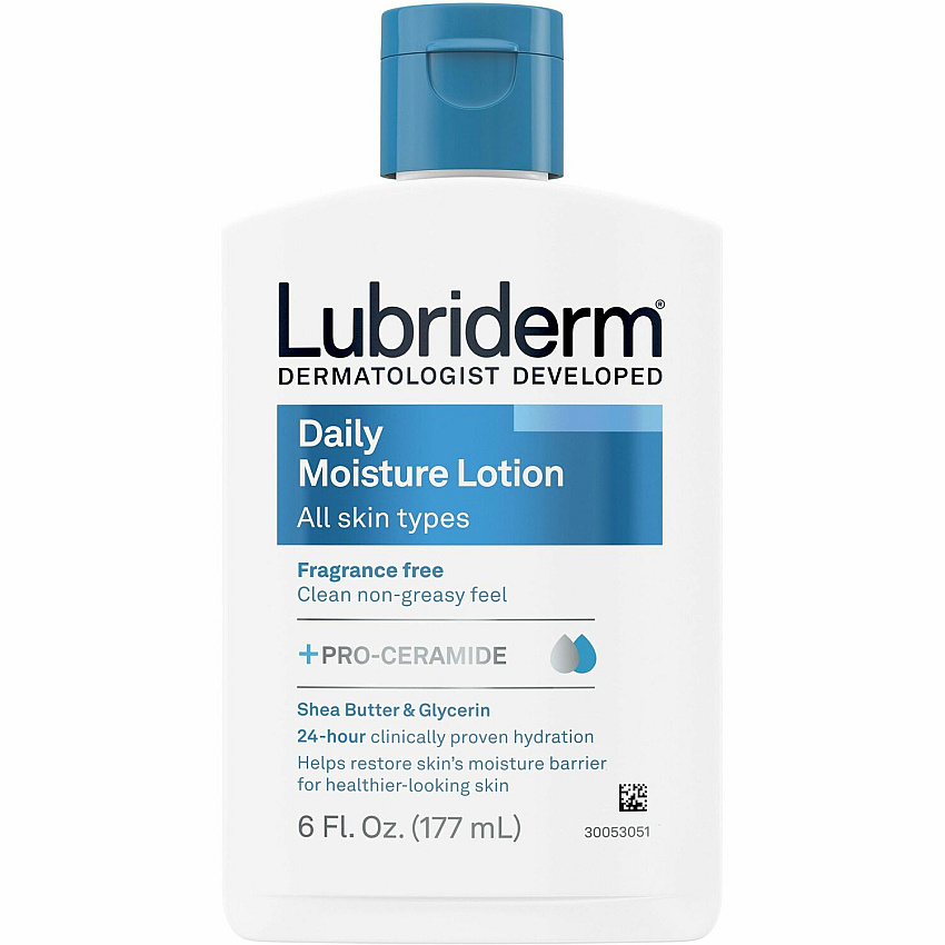 Lubriderm Daily Moisture Skin Lotion Lotion - 6 fl oz - Non-fragrance - For Dry Skin - Applicable on Hand and Body - Fragrance-free, Moisturising, Non-greasy Flip Top Dispenser - 1 Each (48826)