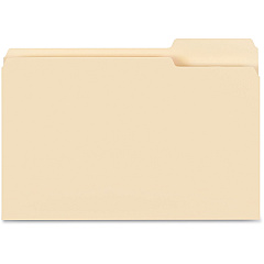 Business Source 1/3 Tab Cut Legal Recycled Top Tab File Folder 8 1/2" x 14" - 3/4" Expansion - 11 pt. - Manila - 10% Recycled - 100 / Box (BSN99723)