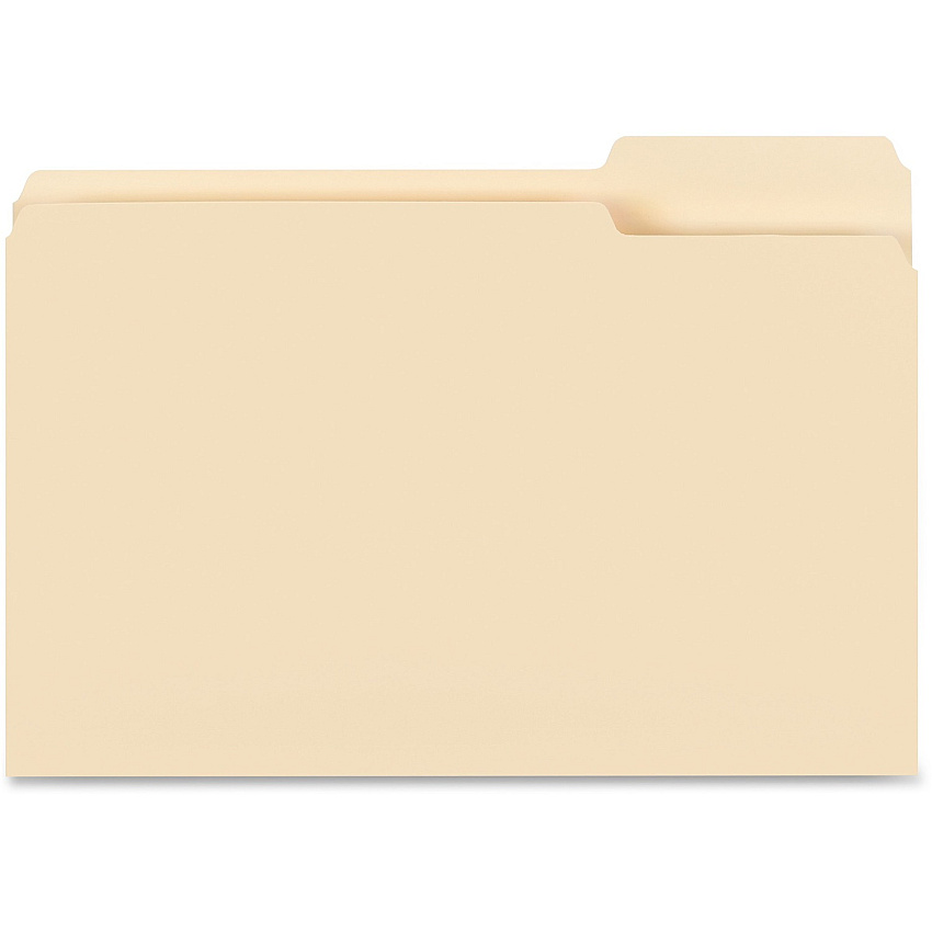 Business Source 1/3 Tab Cut Legal Recycled Top Tab File Folder 8 1/2" x 14" - 3/4" Expansion - 11 pt. - Manila - 10% Recycled - 100 / Box (BSN99723)
