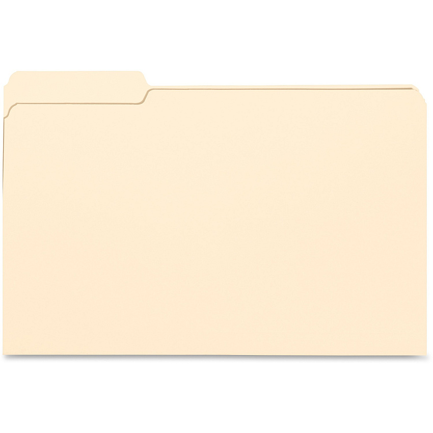 Business Source 1/3 Tab Cut Legal Recycled Top Tab File Folder 8 1/2" x 14" - 3/4" Expansion - 11 pt. - Manila - 10% Recycled - 100 / Box (BSN99724)