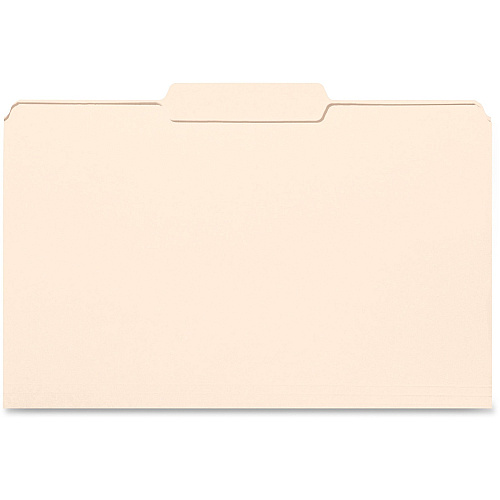 Business Source 1/3 Tab Cut Legal Recycled Top Tab File Folder 8 1/2" x 14" - 3/4" Expansion - 11 pt. - Manila - 10% Recycled - 100 / Box (BSN99725)