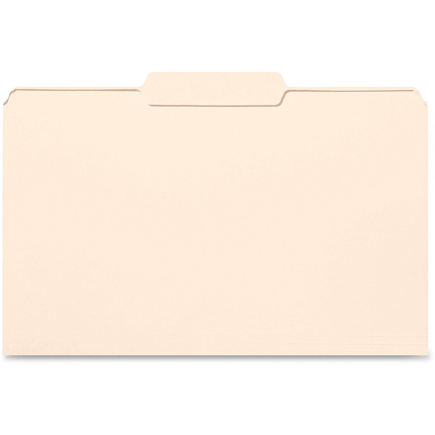 Business Source 1/3 Tab Cut Legal Recycled Top Tab File Folder 8 1/2" x 14" - 3/4" Expansion - 11 pt. - Manila - 10% Recycled - 100 / Box (BSN99725)