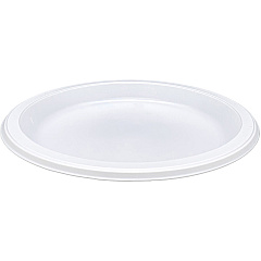 Genuine Joe 10-1/4" Large Plastic Plates Disposable - 10.3" Diameter - Warm White - Plastic Body - 125/Pack - 4 / Carton (GJO10323CT)