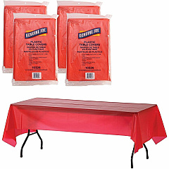 Genuine Joe Plastic Rectangular Table Covers 108" Length x 54" Width - Plastic - Red - 6/Pack - 4 / Carton (GJO10326CT) Genuine Joe Plastic Rectangular Table Covers 108" Length x 54" Width - Plastic - Red - 6/Pack - 4 / Carton (GJO10326CT)