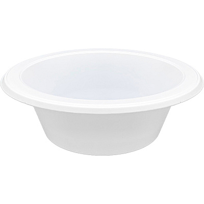 Genuine Joe 12 oz Reusable Plastic Bowls Serving - Disposable - White - Plastic Body - 125/Pack - 8 / Carton (GJO10424CT)