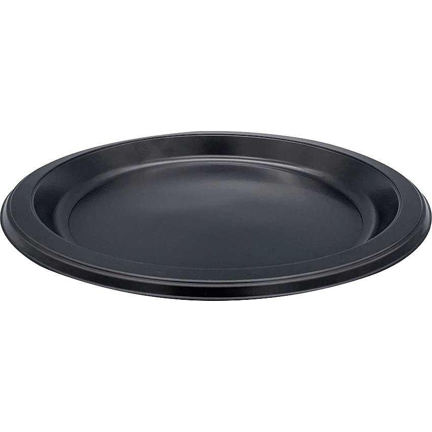 Genuine Joe 9" Round Plastic Plates Serving - Disposable - 9" Diameter - Black - Plastic Body - 125/Pack - 4 / Carton (GJO10429CT)