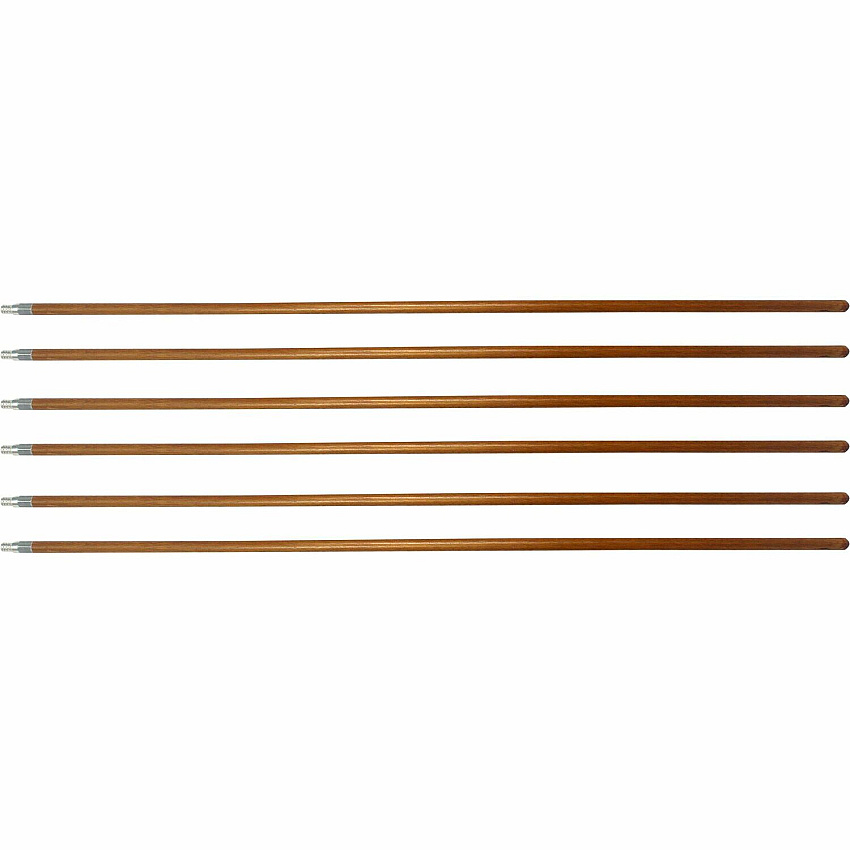 Genuine Joe Wood Handle with Threaded Metal Tip Natural - Metal, Wood - 6 / Carton (GJO37061CT)