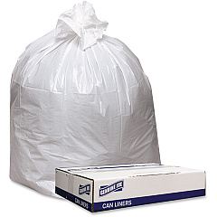 Genuine Joe Low Density White Can Liners 45 gal Capacity - 46" Length x 40" Width x 0.90 mil (23 Micron) Thickness - Low Density - White - Industrial Trash - Recycled - 100 / Carton (GJO4046W) Genuine Joe Low Density White Can Liners 45 gal Capacity - 46" Length x 40" Width x 0.90 mil (23 Micron) Thickness - Low Density - White - Industrial Trash - Recycled - 100 / Carton (GJO4046W)