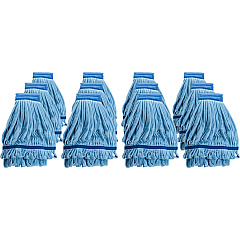 Genuine Joe Microfiber Wet Mophead Refill Small - Absorbent, Launderable, Durable - MicroFiber - Blue - 12 / Carton (GJO47538CT)