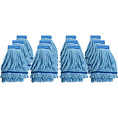 Genuine Joe Microfiber Wet Mophead Refill Large - Launderable, Absorption, Textured, Durable, Headband - MicroFiber - Blue - 12 / Carton (GJO47540CT)