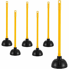 Genuine Joe Value Plus Plunger 5.75" Cup Diameter - 23" Length - Yellow - Drain, Toilet, Pipe - 6 / Carton (GJO85130CT)
