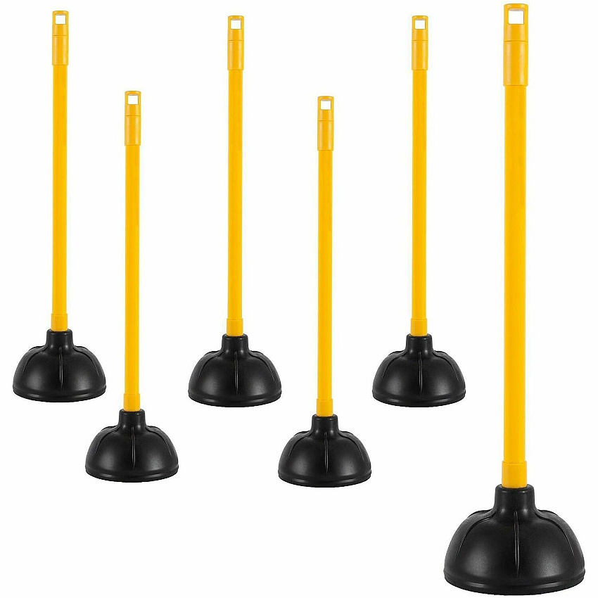 Genuine Joe Value Plus Plunger 5.75" Cup Diameter - 23" Length - Yellow - Drain, Toilet, Pipe - 6 / Carton (GJO85130CT)