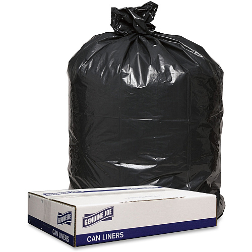 Genuine Joe Low Density Black Can Liners 56 gal Capacity - 47" Length x 43" Width x 1.20 mil (30 Micron) Thickness - Low Density - Black - Can - Recycled - 100 / Carton (GJO98210)