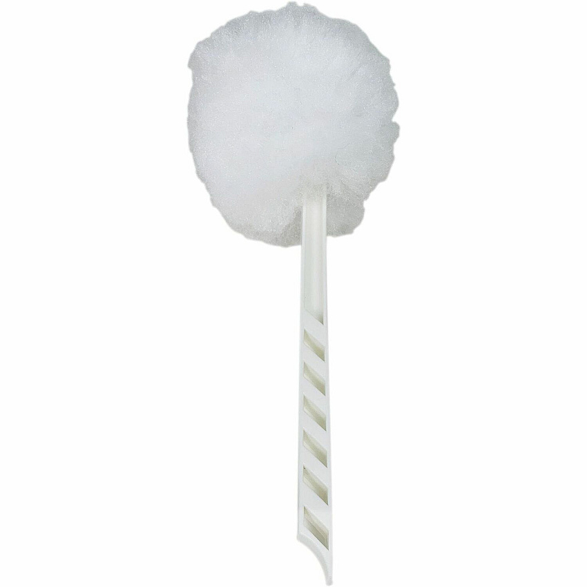 Genuine Joe Toilet Bowl Mop 4.50" Height Head - 12" Length Plastic Handle - Durable, Scrubber Strip, Acid Resistant - White - 25 / Carton (GJO99756)