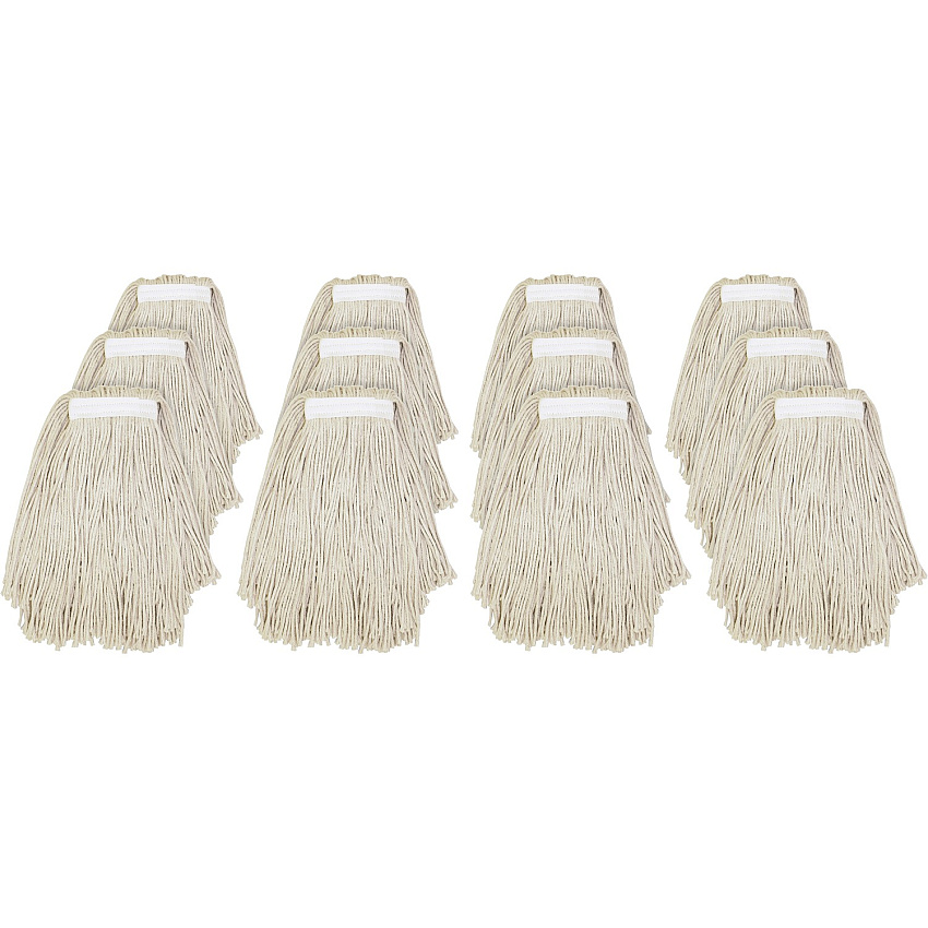Genuine Joe Clamp-style Mophead #20 - Cut Ends, Absorbent, Narrow Headband - Cotton - Natural - 12 / Carton (GJON20COTCT)