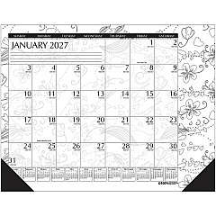 House of Doolittle Doodle Monthly Desk Pad Julian Dates - Monthly - 12 Month - January 2027 to December 2027 - 1 Month Single Page Layout - Desk Pad - Black/White - Paper - 13" Height x 18.5" Width - 1 Each (1876) House of Doolittle Doodle Monthly Desk Pad Julian Dates - Monthly - 12 Month - January 2027 to December 2027 - 1 Month Single Page Layout - Desk Pad - Black/White - Paper - 13" Height x 18.5" Width - 1 Each (1876)