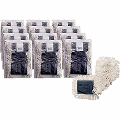 Genuine Joe Disposable Dust Mop Refill 5" Width x 36" Length - Disposable, 4-ply, Looped Ends, Quick Drying, Fray Resistant, Absorbent, Durable, 4-ply Yarn - Synthetic, Cotton - Natural - 12 / Carton (GJO00365CT)