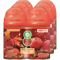 Air Wick Freshmatic Air Freshener Spray Refill Spray - 5.90 oz - Apple Cinnamon Medley - 60 Day - Odor Neutralizer, Long Lasting - 2/Pack - 3 / Carton (82680CT)