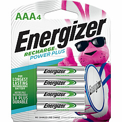 Energizer Recharge Power Plus Rechargeable AAA Battery 4-Packs For Multipurpose - Battery Rechargeable - AAA - 850 mAh - 4/Pack - 4 / Carton (NH12BP4CT)