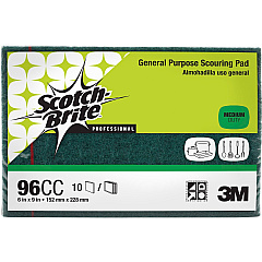 Scotch-Brite General-Purpose Scouring Pads 6" Width x 9" Length - 10/Pack - 6 / Carton - Synthetic Fiber - Green (96CCCT) Scotch-Brite General-Purpose Scouring Pads 6" Width x 9" Length - 10/Pack - 6 / Carton - Synthetic Fiber - Green (96CCCT)