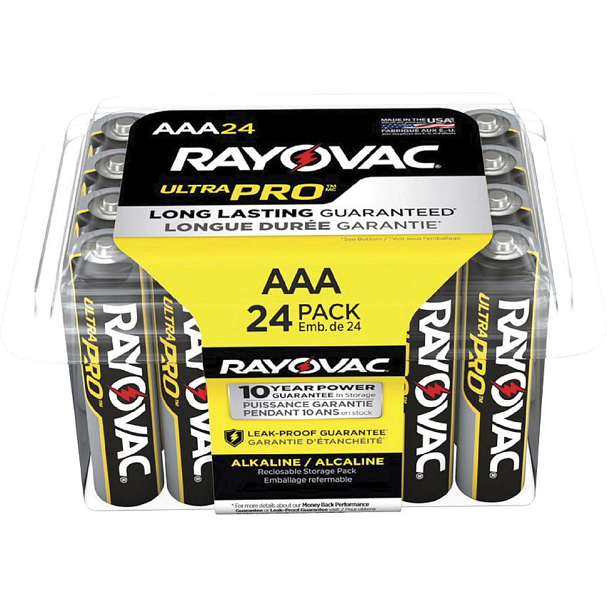 Rayovac Ultra Pro Alka AAA Batteries Storage Pack of 24 For Multipurpose - AAA - 1.5 V DC - 24/Pack - 12 / Carton (ALAAA24PPJCT)