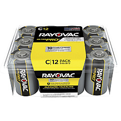 Rayovac Ultra Pro Alkaline C Battery 12-Packs For Multipurpose - C - 1.5 V DC - 12/Pack - 8 / Carton (ALC12PPJCT) Rayovac Ultra Pro Alkaline C Battery 12-Packs For Multipurpose - C - 1.5 V DC - 12/Pack - 8 / Carton (ALC12PPJCT)