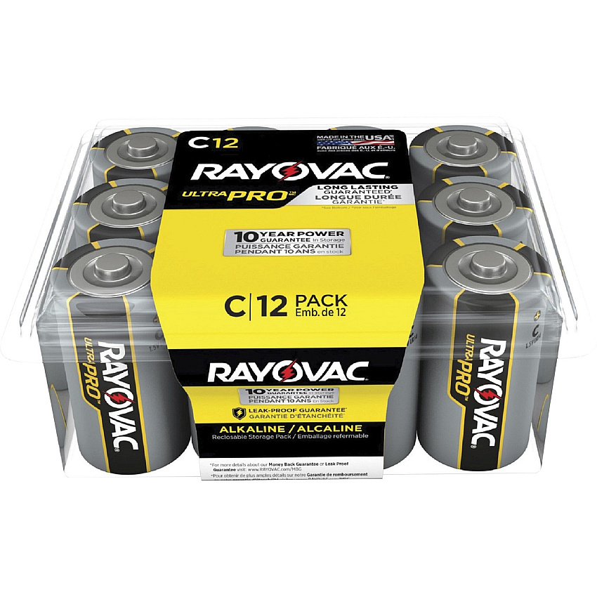 Rayovac Ultra Pro Alkaline C Battery 12-Packs For Multipurpose - C - 1.5 V DC - 12/Pack - 8 / Carton (ALC12PPJCT)