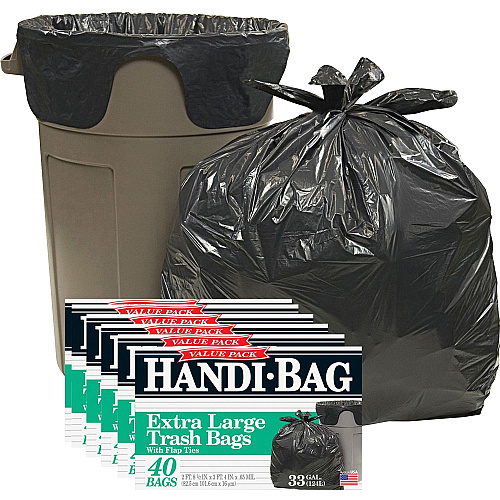 Berry Handi-Bag Wastebasket Bags Medium Size - 33 gal Capacity - 40" Length x 32" Width x 0.70 mil (18 Micron) Thickness - 40/Box - 6 / Carton (HAB6FTL40CT)