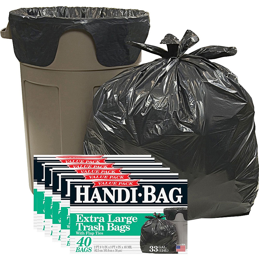 Berry Handi-Bag Wastebasket Bags Medium Size - 33 gal Capacity - 40" Length x 32" Width x 0.70 mil (18 Micron) Thickness - 40/Box - 6 / Carton (HAB6FTL40CT)