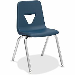 Lorell 18" Seat-height Student Stack Chairs Four-legged Base - Navy - Polypropylene - 4 / Carton (LLR99890)