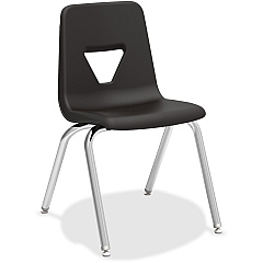Lorell 18" Seat-height Student Stack Chairs Four-legged Base - Black - Polypropylene - 4 / Carton (LLR99891)