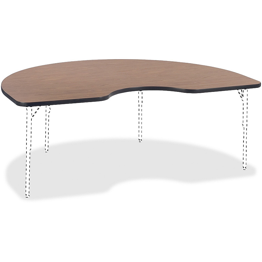 Lorell Classroom Activity Tabletop High Pressure Laminate (HPL), Medium Oak Kidney-shaped Top - 72" Table Top Width x 48" Table Top Depth x 1.13" Table Top Thickness - 1 Each (LLR99898)