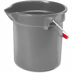 Rubbermaid Commercial Brute 10-quart Utility Bucket 2.50 gal - Heavy Duty, Rust Resistant, Bend Resistant - 10.2" - Plastic, Steel, High-density Polyethylene (HDPE) - Gray, Nickel, Chrome - 12 / Carton (296300GYCT) Rubbermaid Commercial Brute 10-quart Utility Bucket 2.50 gal - Heavy Duty, Rust Resistant, Bend Resistant - 10.2" - Plastic, Steel, High-density Polyethylene (HDPE) - Gray, Nickel, Chrome - 12 / Carton (296300GYCT)