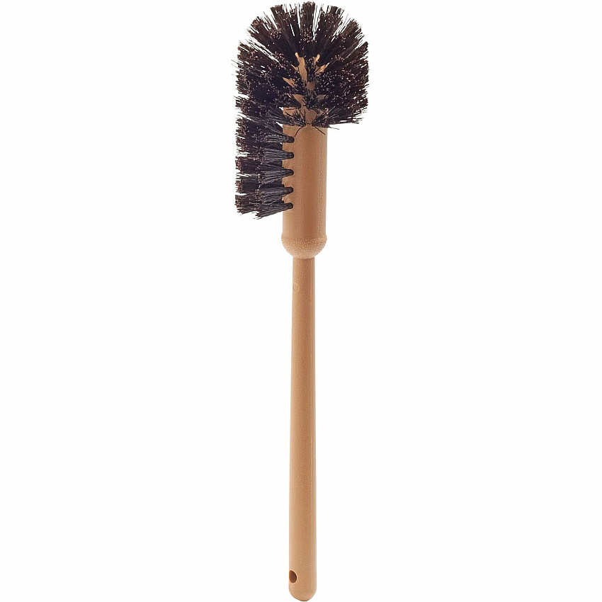 Rubbermaid Commercial 17" Handle Toilet Bowl Brush 1.50" Synthetic Polypropylene Bristle - 17" Handle Length - 18.5" Overall Length - Plastic Handle - Brown, Yellow - 12 / Carton (632000BRNCT)