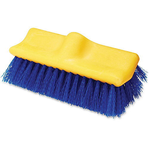Rubbermaid Commercial Plastic Block Floor Scrub 2" Palmyra Bristle - 10" Brush Face - Blue, Yellow - 6 / Carton (633700BECT)