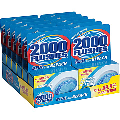 WD-40 2000 Flushes Blue/Bleach Bowl Cleaner Tablets Concentrate - 3.50 oz (0.22 lb) - Antibacterial, Deodorant - Blue - 12 / Carton (208017CT) WD-40 2000 Flushes Blue/Bleach Bowl Cleaner Tablets Concentrate - 3.50 oz (0.22 lb) - Antibacterial, Deodorant - Blue - 12 / Carton (208017CT)
