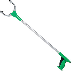 Unger Nifty Nabber Trigger Grip 32" Reach - Lightweight, Durable - Plastic, Aluminum - Silver, Green - 5 / Carton (NT080CT)
