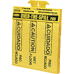 Rubbermaid Commercial Bilingual Over-The-Spill Pads Print/Message "Caution Wet Floor" , "cuidado Piso Mojado" - 12.6" Width x 16.5" Height x 16" Depth - Wall Mountable - Strong, Absorbent, Portable - Plastic, Polypropylene - Yellow - 22/Pack - 12 (4254CT) Rubbermaid Commercial Bilingual Over-The-Spill Pads Print/Message "Caution Wet Floor" , "cuidado Piso Mojado" - 12.6" Width x 16.5" Height x 16" Depth - Wall Mountable - Strong, Absorbent, Portable - Plastic, Polypropylene - Yellow - 22/Pack - 12 (4254CT)