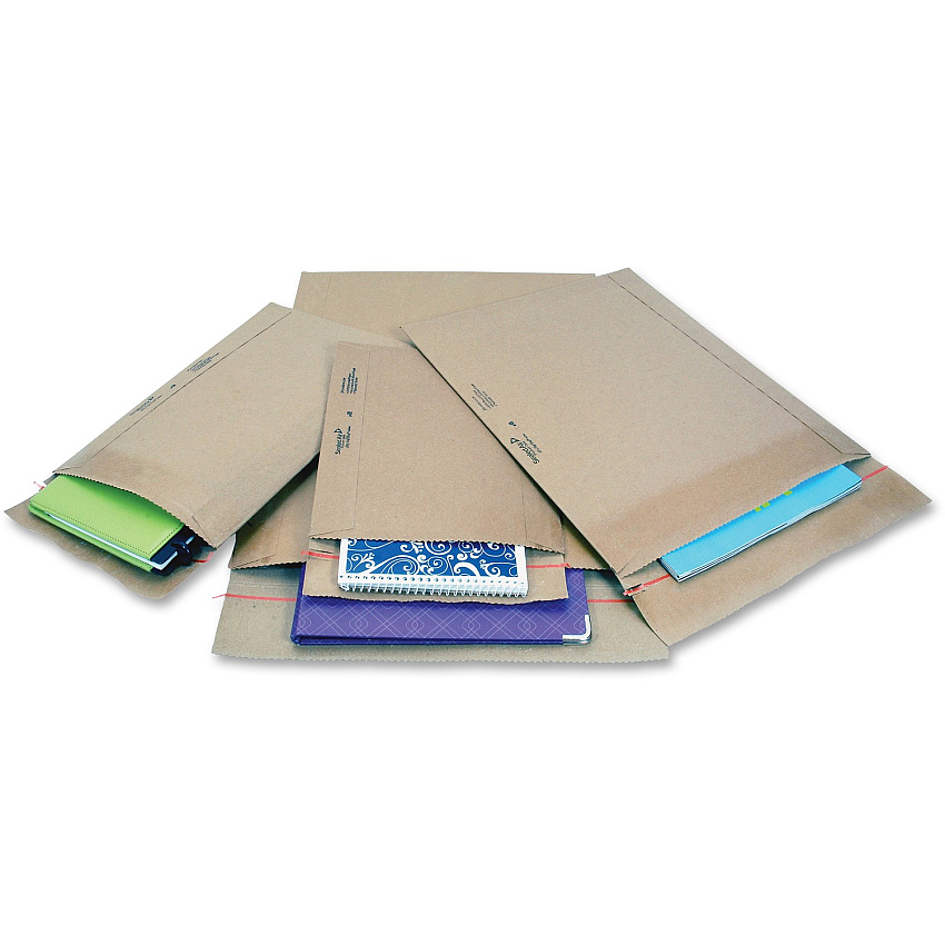Jiffy Mailer Jiffy Rigi Bag Mailers Shipping - #6 - 12 1/2" Width x 15" Length - Self-sealing - Natural Kraft - Kraft, Fiberboard - 100 / Carton (89355)