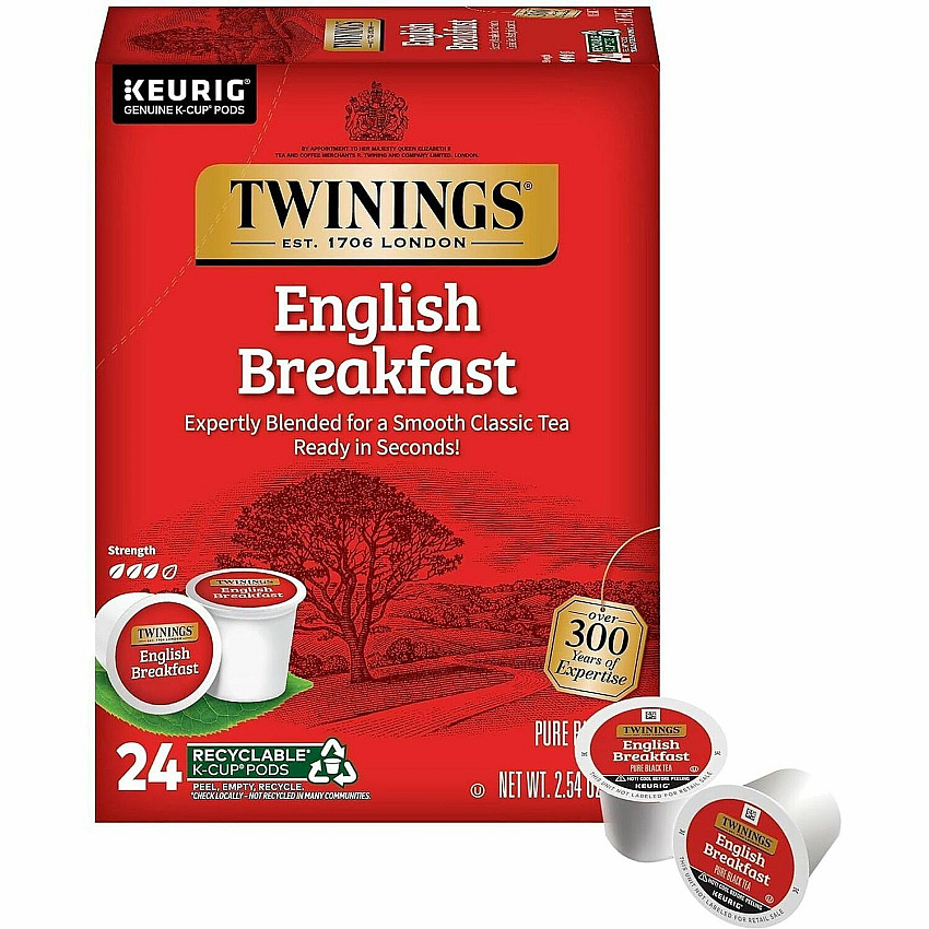 Twinings of London English Breakfast Black Tea K-Cup 24 / Box (08755)