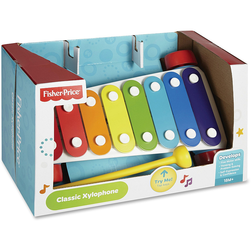 Fisher-Price Classic Xylophone Fun, Music - Creativity, Sensory, Fine Motor, Eye-hand Coordination Skill Learning - Infant - 1 Each (CMY09)