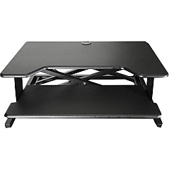 Kantek Sit-Stand Desktop Riser 5.25" Height x 35" Width x 24" Depth - Desktop - Steel, Medium Density Fiberboard (MDF) - Black - 1 Each (STS900) Kantek Sit-Stand Desktop Riser 5.25" Height x 35" Width x 24" Depth - Desktop - Steel, Medium Density Fiberboard (MDF) - Black - 1 Each (STS900)