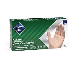 Safety Zone Powder Free Clear Vinyl Gloves 9.25" Glove Length - Medium Size - Clear - Latex-free, DEHP-free, DINP-free, PFAS-free, Comfortable, Silicone-free - For Janitorial Use, Cosmetics, Painting, Cleaning, General Purpose, Pet Care - 100 / (GVP9MDHH)