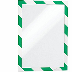 DURABLE Twin-color Border Self-adhesive Security Frame Horizontal, Vertical - Self-adhesive, Dual-sided, Magnetic, Flexible - Green, White - 2 / Pack (4770131) DURABLE Twin-color Border Self-adhesive Security Frame Horizontal, Vertical - Self-adhesive, Dual-sided, Magnetic, Flexible - Green, White - 2 / Pack (4770131)