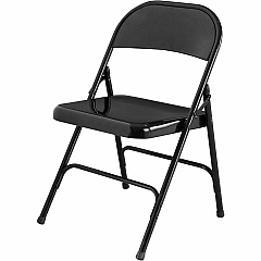 Lorell Folding Chairs Powder Coated Frame Color - Steel Frame Material - Black - 4 / Carton (LLR62527)