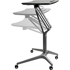 Lorell Gas Lift Height-Adjustable Mobile Desk Black Rectangle Top - Powder Coated Base - Height Adjustable - 28.70" to 40.90" Adjustment - 28.25" Table Top Width x 18.75" Table Top Depth - 41" Height - Assembly Required - 1 Each (LLR84838) Lorell Gas Lift Height-Adjustable Mobile Desk Black Rectangle Top - Powder Coated Base - Height Adjustable - 28.70" to 40.90" Adjustment - 28.25" Table Top Width x 18.75" Table Top Depth - 41" Height - Assembly Required - 1 Each (LLR84838)